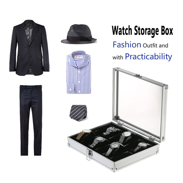 12 Slot Aluminum Watch Storage
