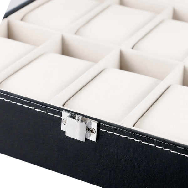 Classical Holder Black Leather Watch Box