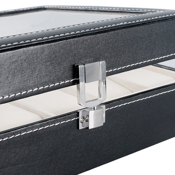 Classical Holder Black Leather Watch Box