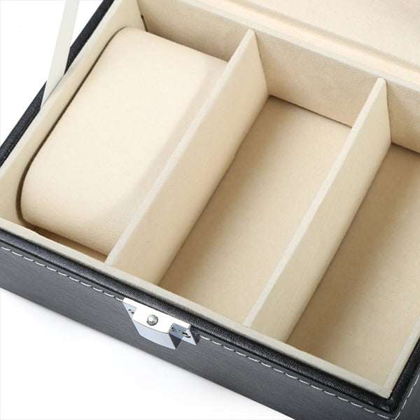 3 Grids Slots PVC Leather Watch Case