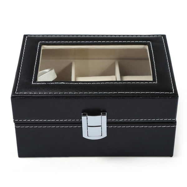 3 Grids Slots PVC Leather Watch Case