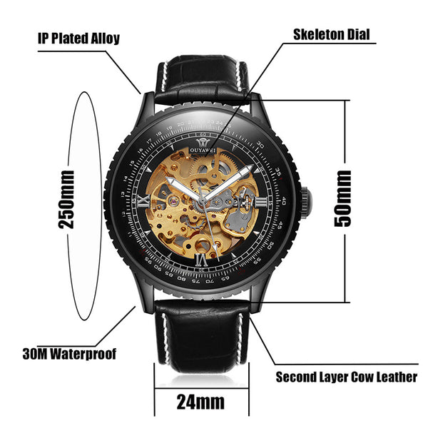 Montre Homme Leather Wristwatch