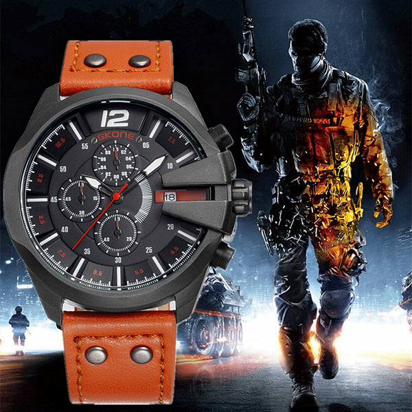 Army Leather Chronograph Watch