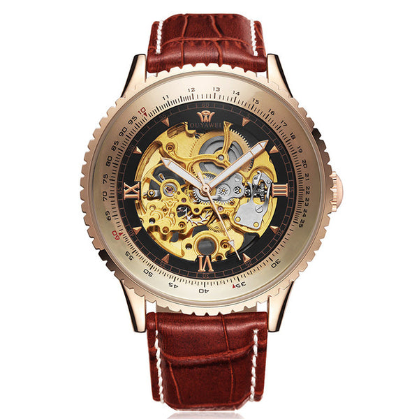 Montre Homme Leather Wristwatch