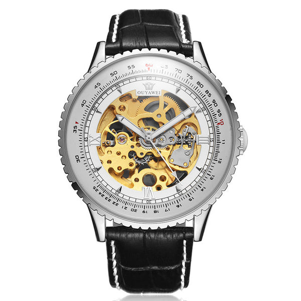 Montre Homme Leather Wristwatch