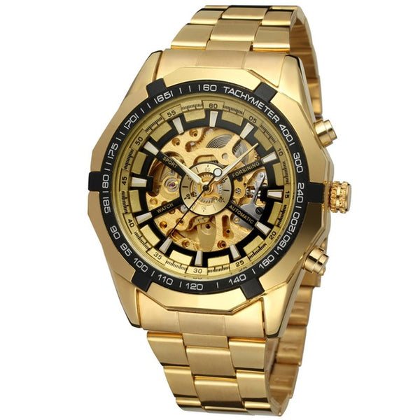 Sport Gold Skeleton Mechanical Watch